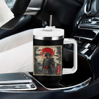 Alien Samurai Tumbler With Handle Vintage Japanese Art UFO Funny Ukiyo-e Warrior