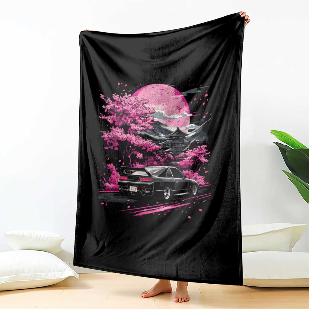 JDM Japanese Throw Blanket Tokyo Japan Drift Race Car Mount Fuji Cherry Blossom Sakura - Wonder Print Shop