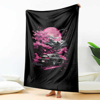 JDM Japanese Throw Blanket Tokyo Japan Drift Race Car Mount Fuji Cherry Blossom Sakura - Wonder Print Shop