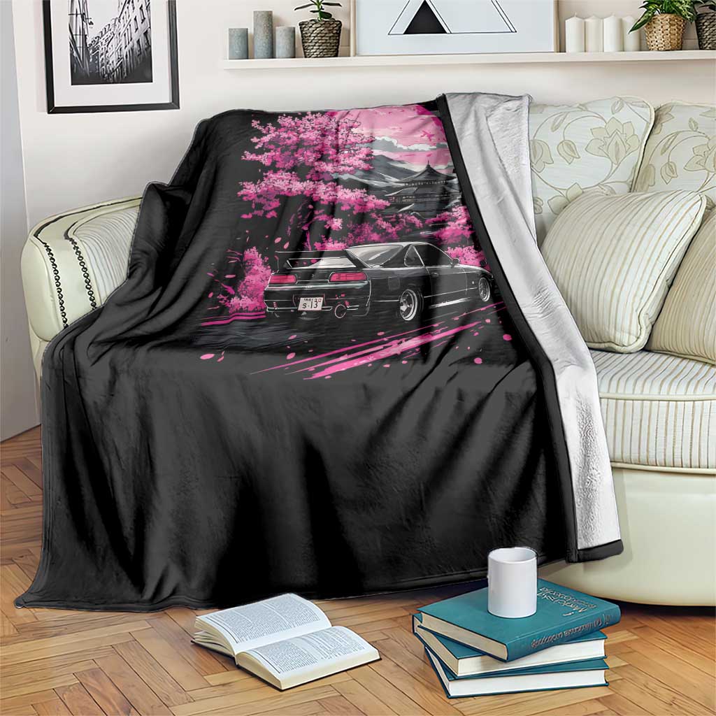 JDM Japanese Throw Blanket Tokyo Japan Drift Race Car Mount Fuji Cherry Blossom Sakura - Wonder Print Shop