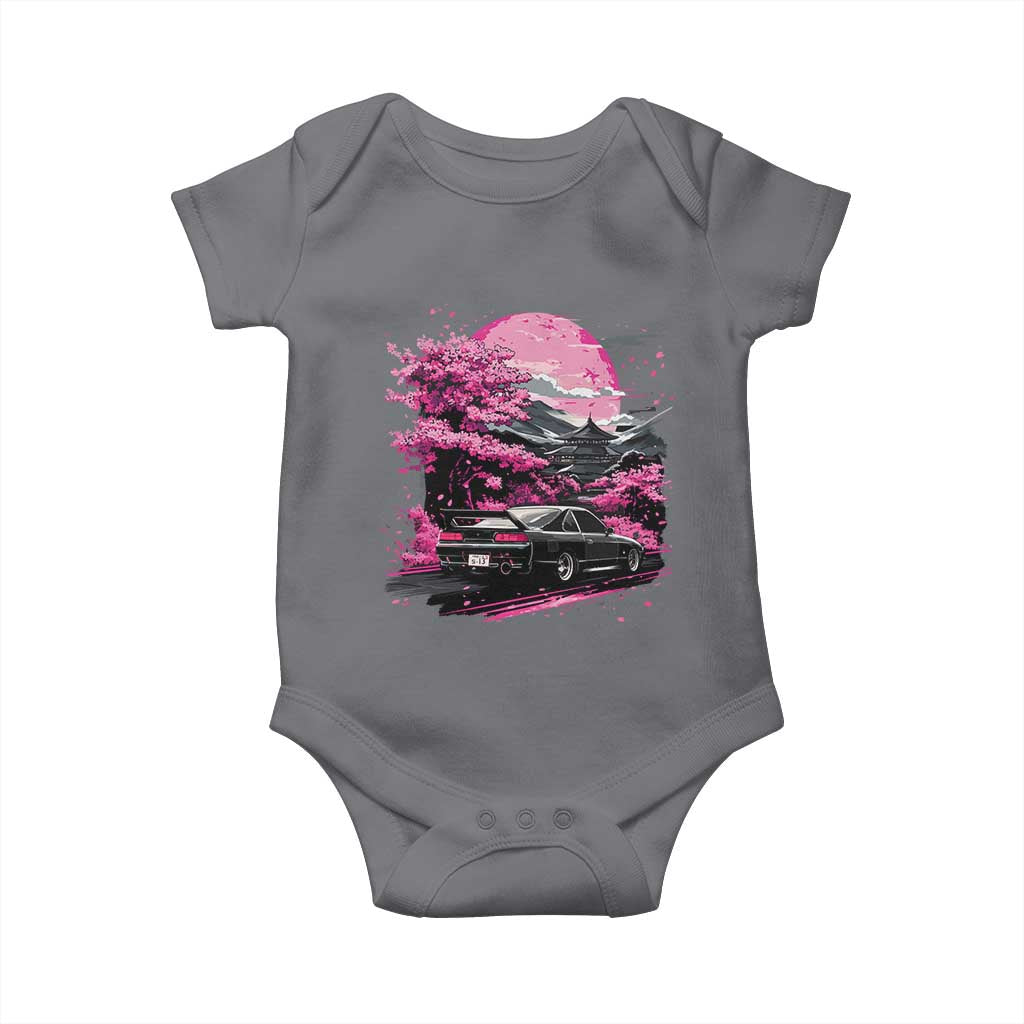 JDM Japanese Baby Onesie Tokyo Japan Drift Race Car Mount Fuji Cherry Blossom Sakura - Wonder Print Shop