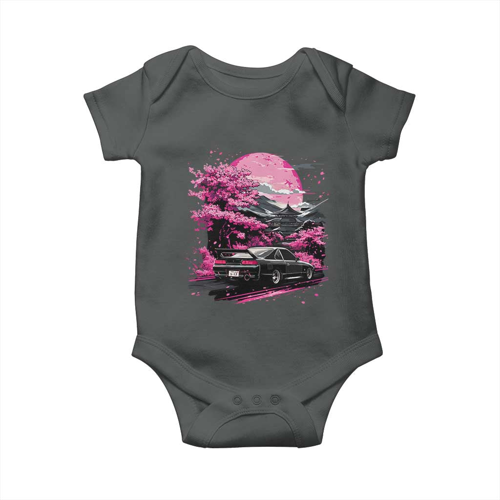 JDM Japanese Baby Onesie Tokyo Japan Drift Race Car Mount Fuji Cherry Blossom Sakura - Wonder Print Shop