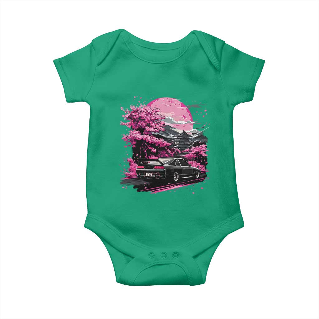 JDM Japanese Baby Onesie Tokyo Japan Drift Race Car Mount Fuji Cherry Blossom Sakura - Wonder Print Shop