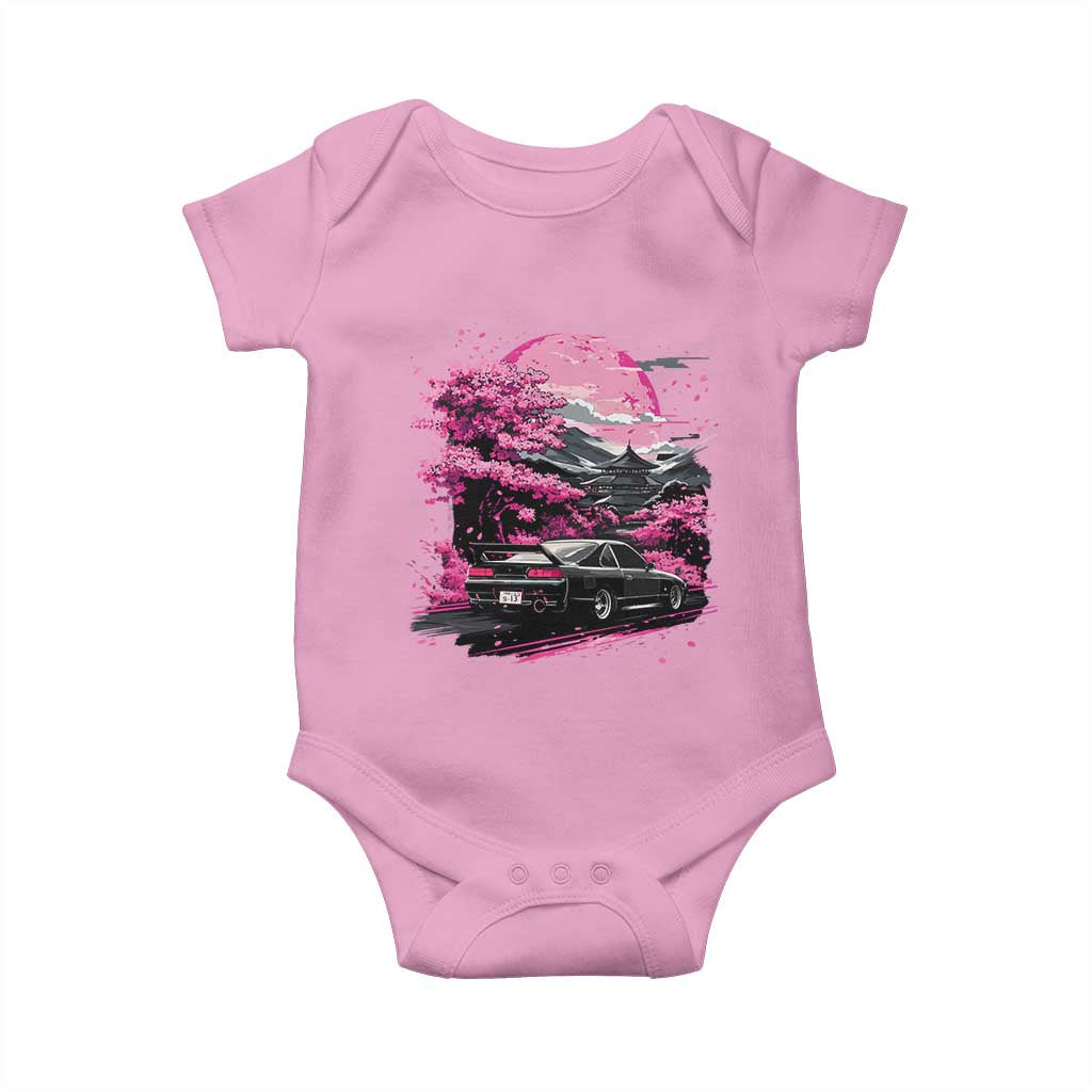 JDM Japanese Baby Onesie Tokyo Japan Drift Race Car Mount Fuji Cherry Blossom Sakura TS10