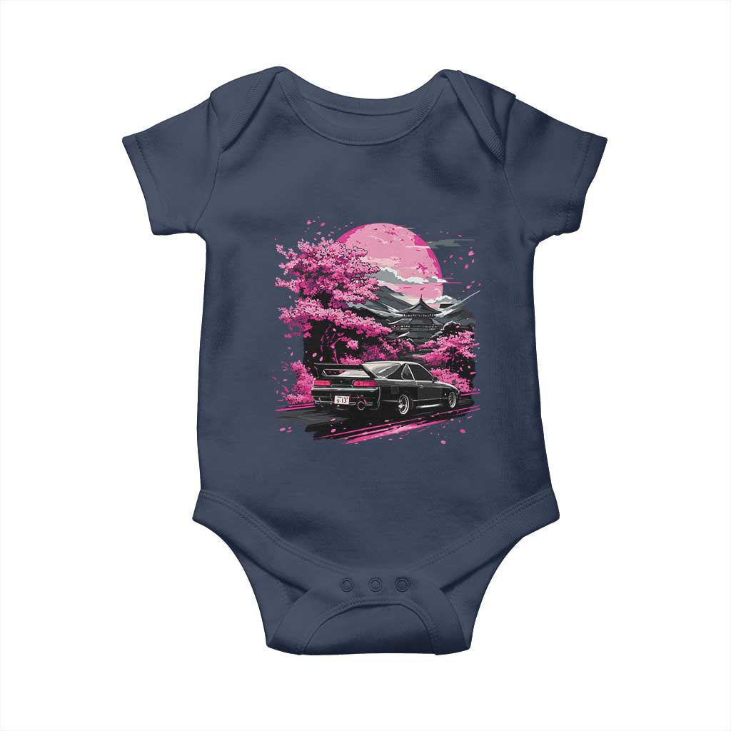JDM Japanese Baby Onesie Tokyo Japan Drift Race Car Mount Fuji Cherry Blossom Sakura - Wonder Print Shop