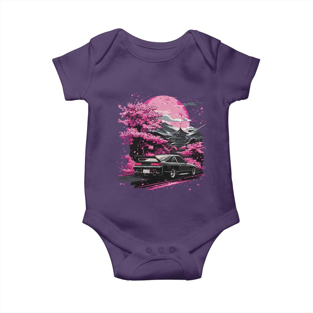 JDM Japanese Baby Onesie Tokyo Japan Drift Race Car Mount Fuji Cherry Blossom Sakura - Wonder Print Shop