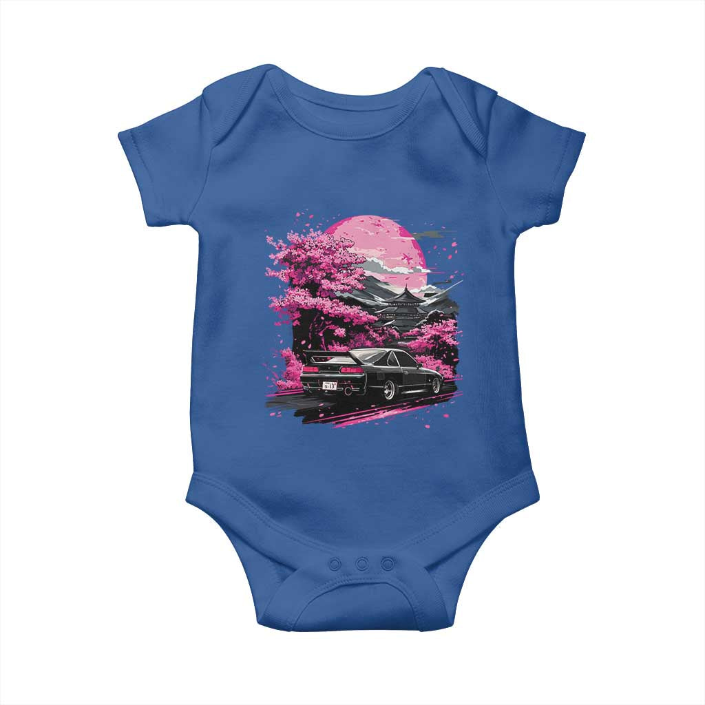 JDM Japanese Baby Onesie Tokyo Japan Drift Race Car Mount Fuji Cherry Blossom Sakura - Wonder Print Shop