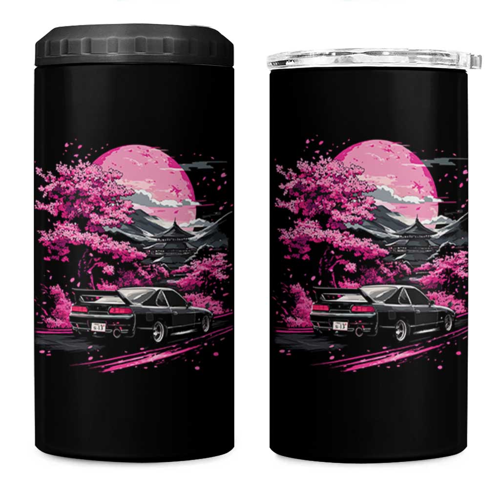 JDM Japanese 4 in 1 Can Cooler Tumbler Tokyo Japan Drift Race Car Mount Fuji Cherry Blossom Sakura - Wonder Print Shop