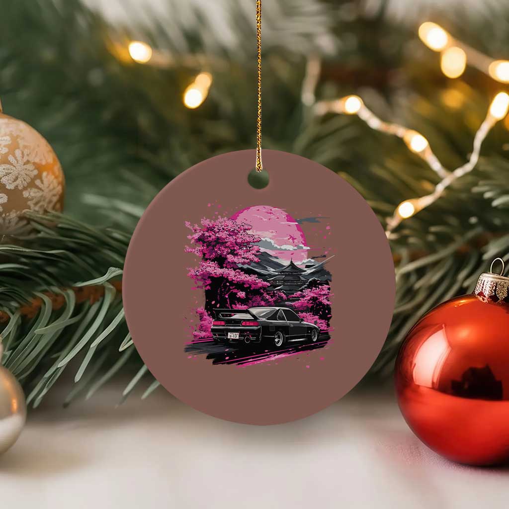 JDM Japanese Ceramic Ornament Tokyo Japan Drift Race Car Mount Fuji Cherry Blossom Sakura - Wonder Print Shop