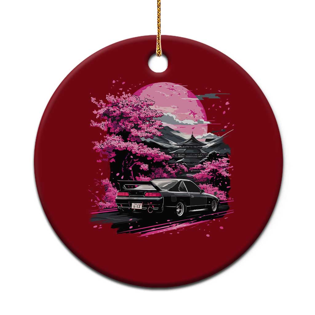 JDM Japanese Ceramic Ornament Tokyo Japan Drift Race Car Mount Fuji Cherry Blossom Sakura - Wonder Print Shop
