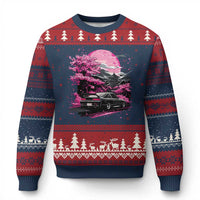 JDM Japanese Ugly Christmas Sweater Tokyo Japan Drift Race Car Mount Fuji Cherry Blossom Sakura - Wonder Print Shop