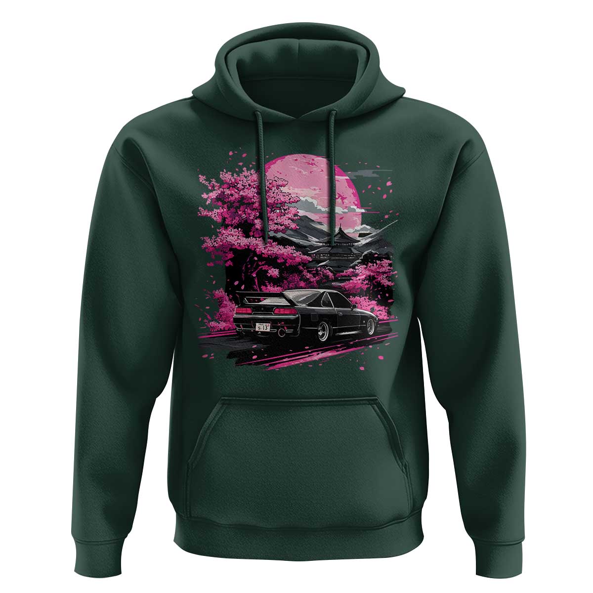 JDM Japanese Hoodie Tokyo Japan Drift Race Car Mount Fuji Cherry Blossom Sakura - Wonder Print Shop