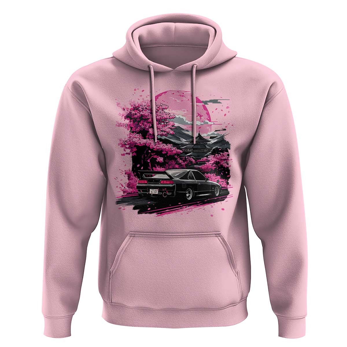 JDM Japanese Hoodie Tokyo Japan Drift Race Car Mount Fuji Cherry Blossom Sakura TS10
