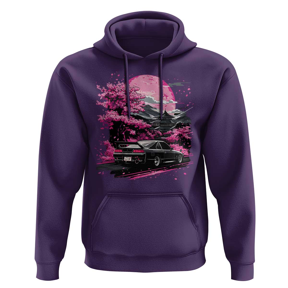 JDM Japanese Hoodie Tokyo Japan Drift Race Car Mount Fuji Cherry Blossom Sakura - Wonder Print Shop