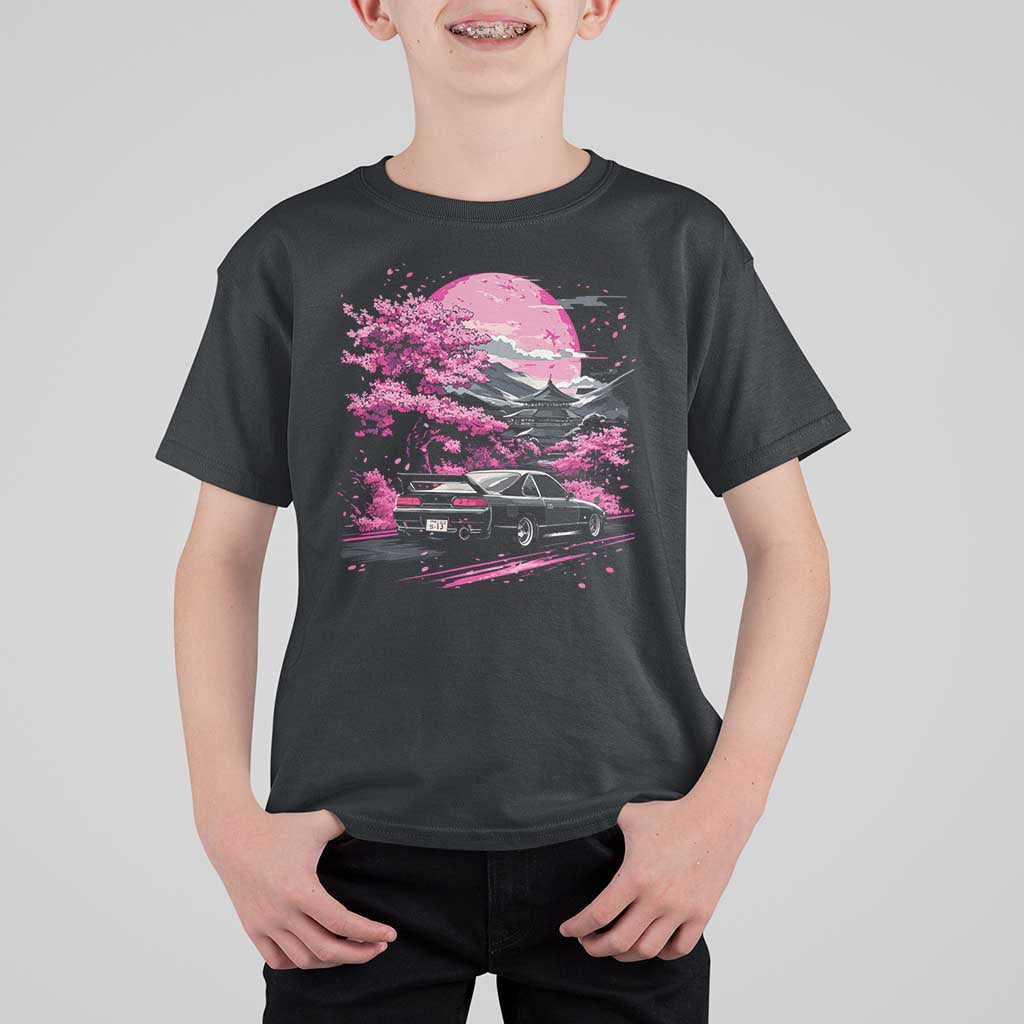 JDM Japanese T Shirt For Kid Tokyo Japan Drift Race Car Mount Fuji Cherry Blossom Sakura - Wonder Print Shop