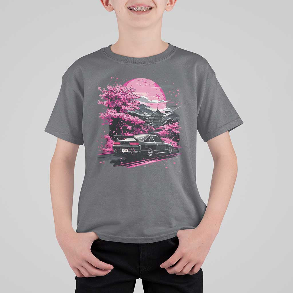 JDM Japanese T Shirt For Kid Tokyo Japan Drift Race Car Mount Fuji Cherry Blossom Sakura - Wonder Print Shop