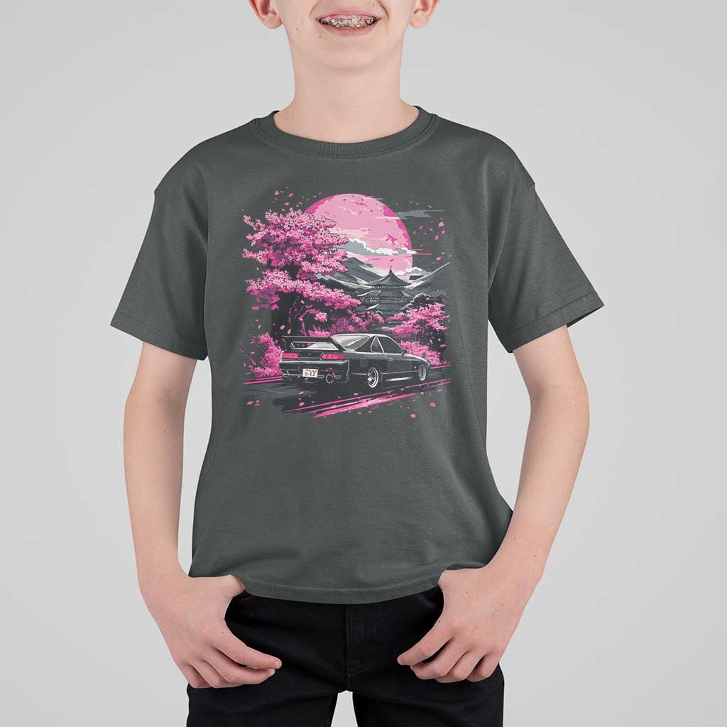 JDM Japanese T Shirt For Kid Tokyo Japan Drift Race Car Mount Fuji Cherry Blossom Sakura - Wonder Print Shop