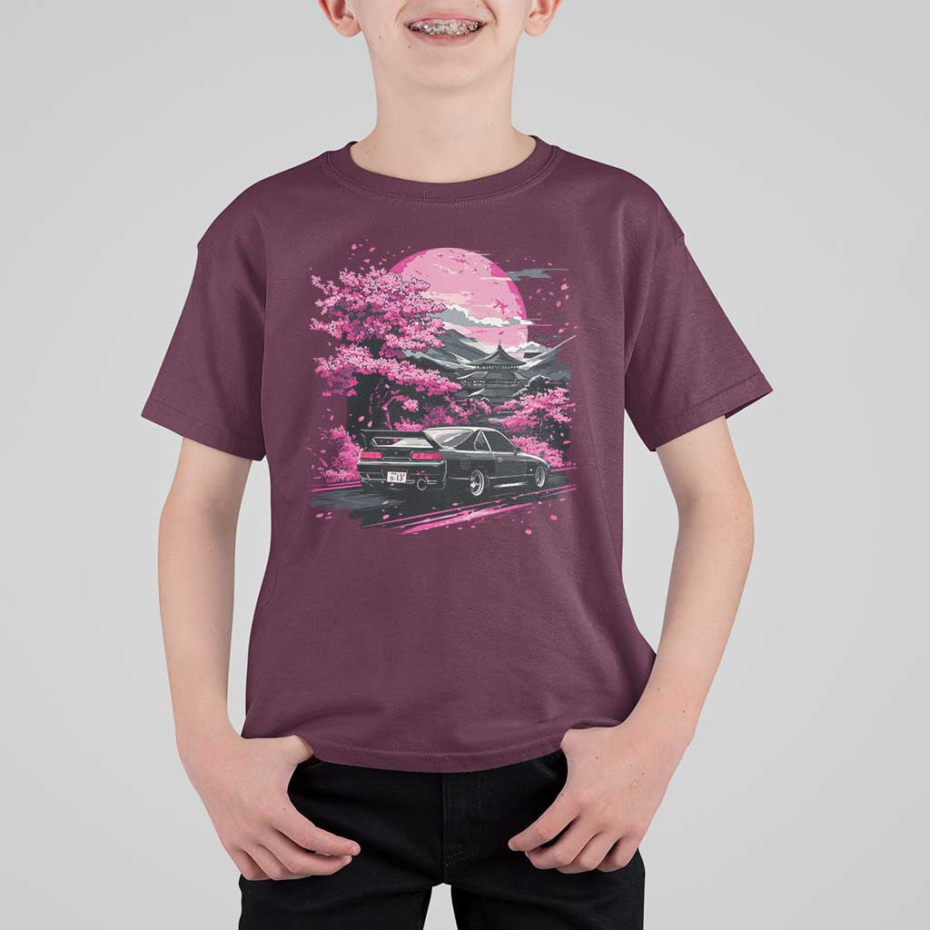 JDM Japanese T Shirt For Kid Tokyo Japan Drift Race Car Mount Fuji Cherry Blossom Sakura - Wonder Print Shop