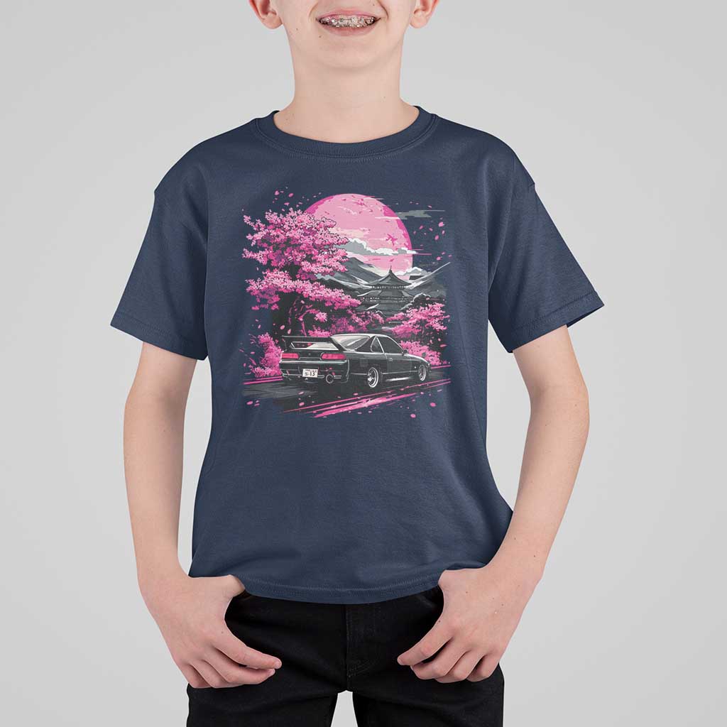 JDM Japanese T Shirt For Kid Tokyo Japan Drift Race Car Mount Fuji Cherry Blossom Sakura - Wonder Print Shop