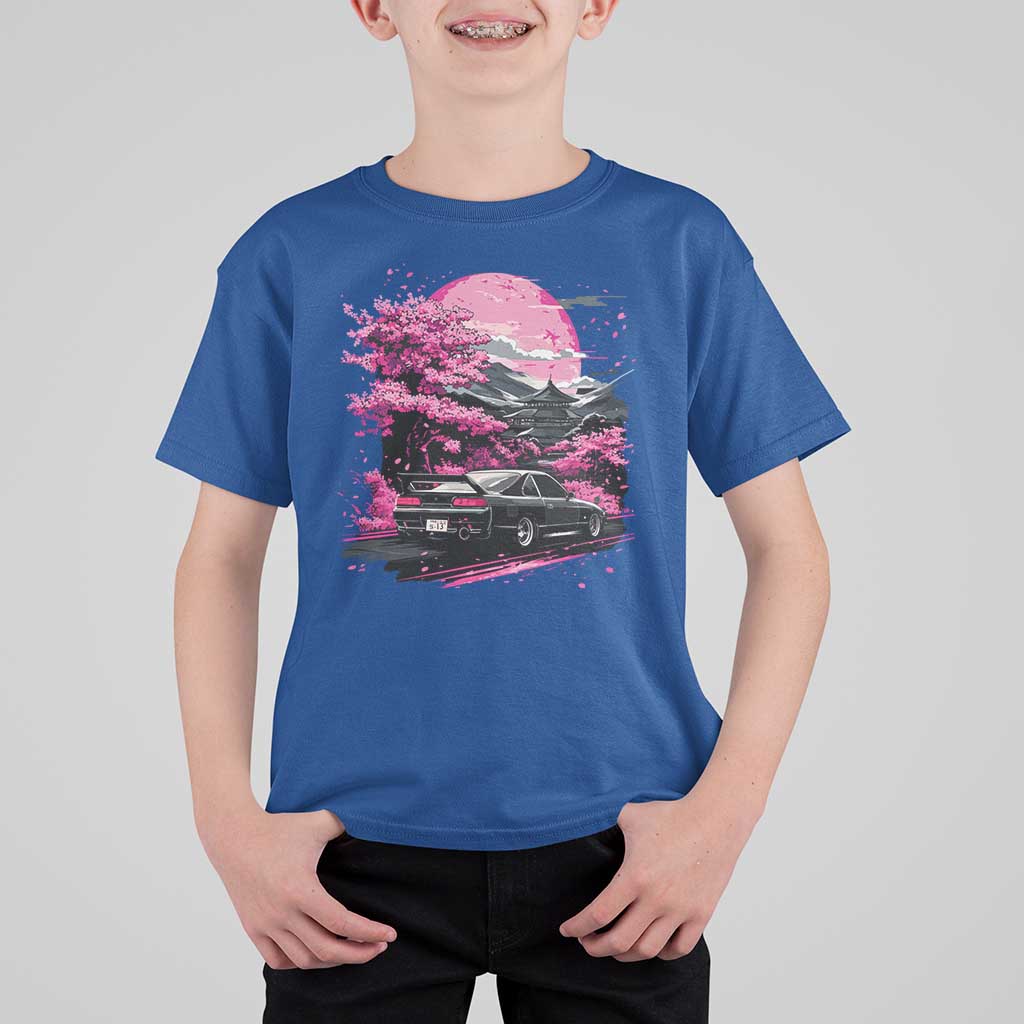 JDM Japanese T Shirt For Kid Tokyo Japan Drift Race Car Mount Fuji Cherry Blossom Sakura - Wonder Print Shop