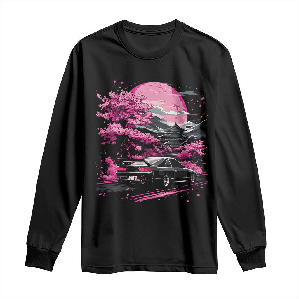 JDM Japanese Long Sleeve Shirt Tokyo Japan Drift Race Car Mount Fuji Cherry Blossom Sakura - Wonder Print Shop