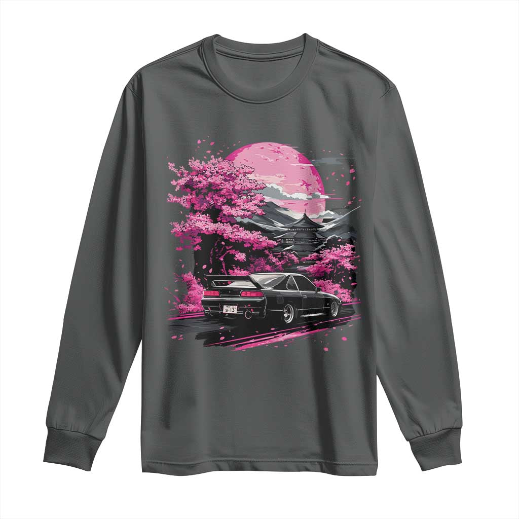 JDM Japanese Long Sleeve Shirt Tokyo Japan Drift Race Car Mount Fuji Cherry Blossom Sakura - Wonder Print Shop