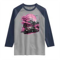 JDM Japanese Raglan Shirt Tokyo Japan Drift Race Car Mount Fuji Cherry Blossom Sakura - Wonder Print Shop