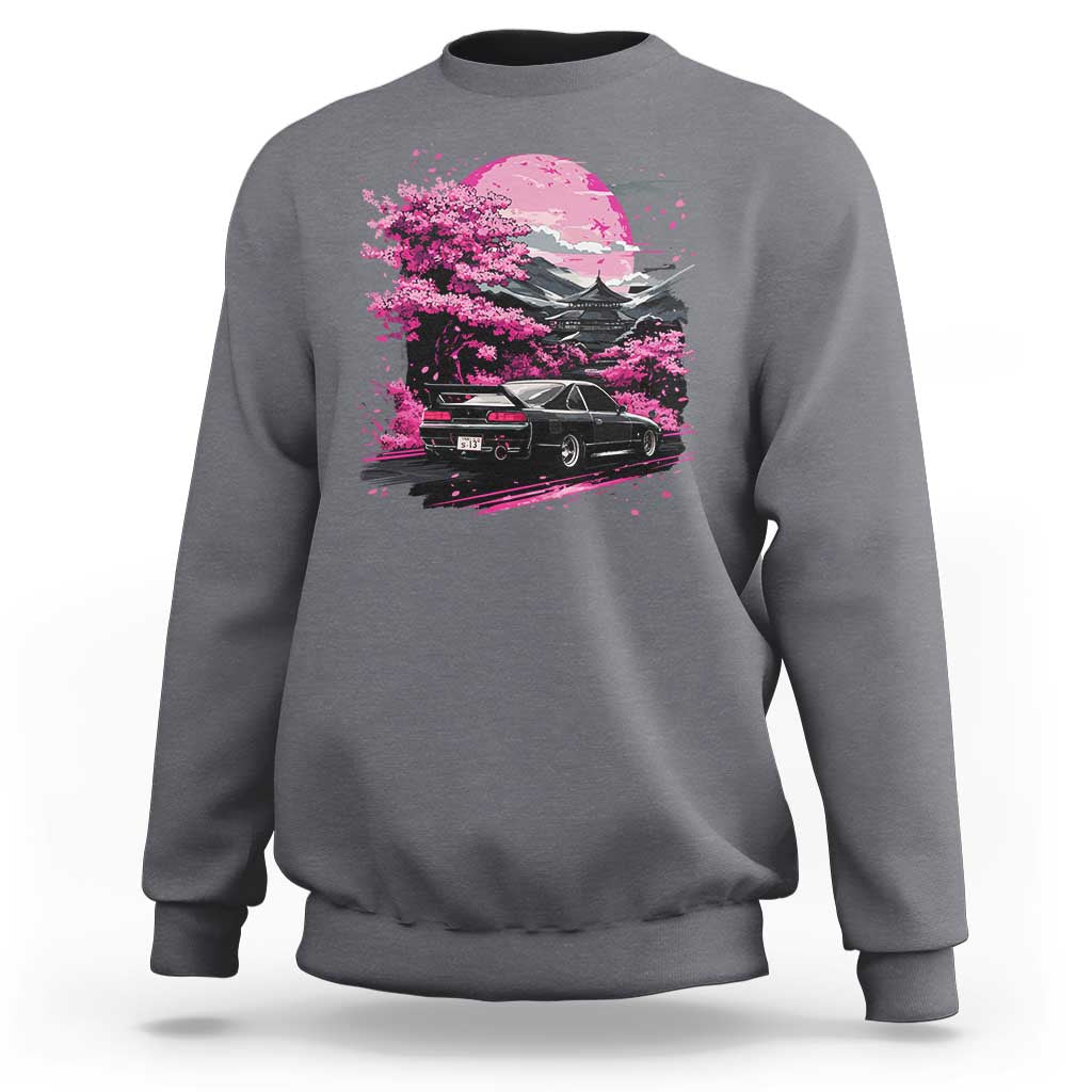 JDM Japanese Sweatshirt Tokyo Japan Drift Race Car Mount Fuji Cherry Blossom Sakura - Wonder Print Shop