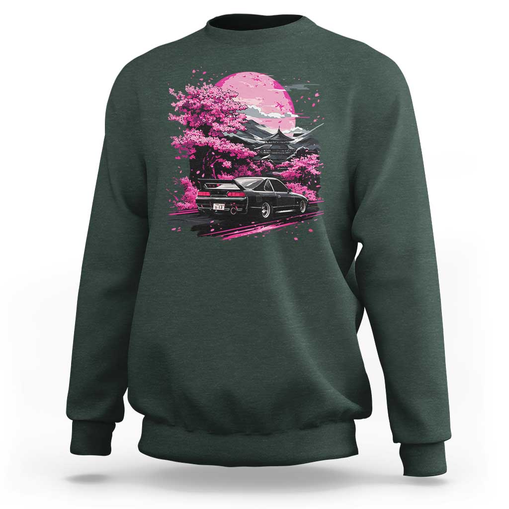 JDM Japanese Sweatshirt Tokyo Japan Drift Race Car Mount Fuji Cherry Blossom Sakura - Wonder Print Shop