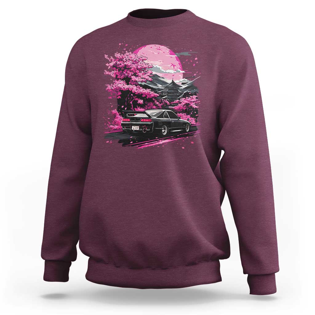 JDM Japanese Sweatshirt Tokyo Japan Drift Race Car Mount Fuji Cherry Blossom Sakura - Wonder Print Shop
