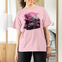JDM Japanese T Shirt For Women Tokyo Japan Drift Race Car Mount Fuji Cherry Blossom Sakura TS10