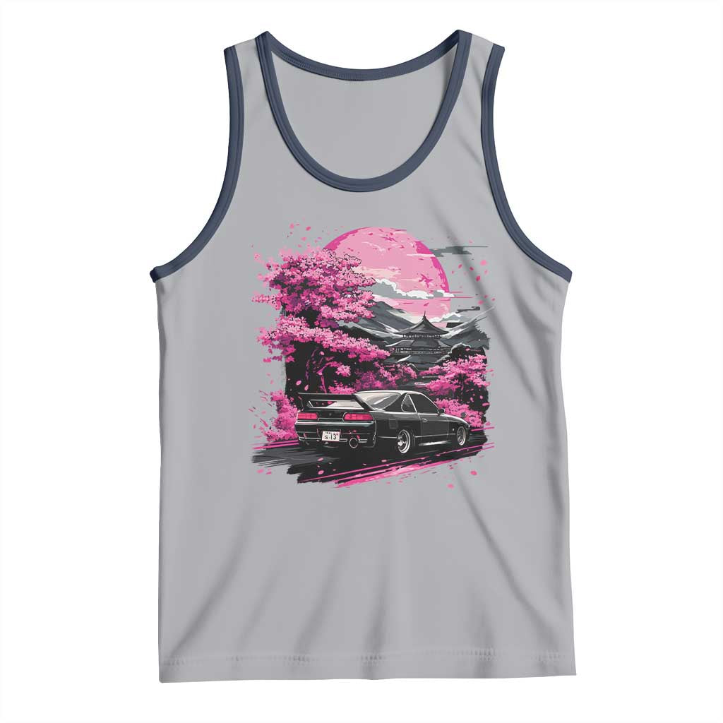 JDM Japanese Tank Top Tokyo Japan Drift Race Car Mount Fuji Cherry Blossom Sakura - Wonder Print Shop