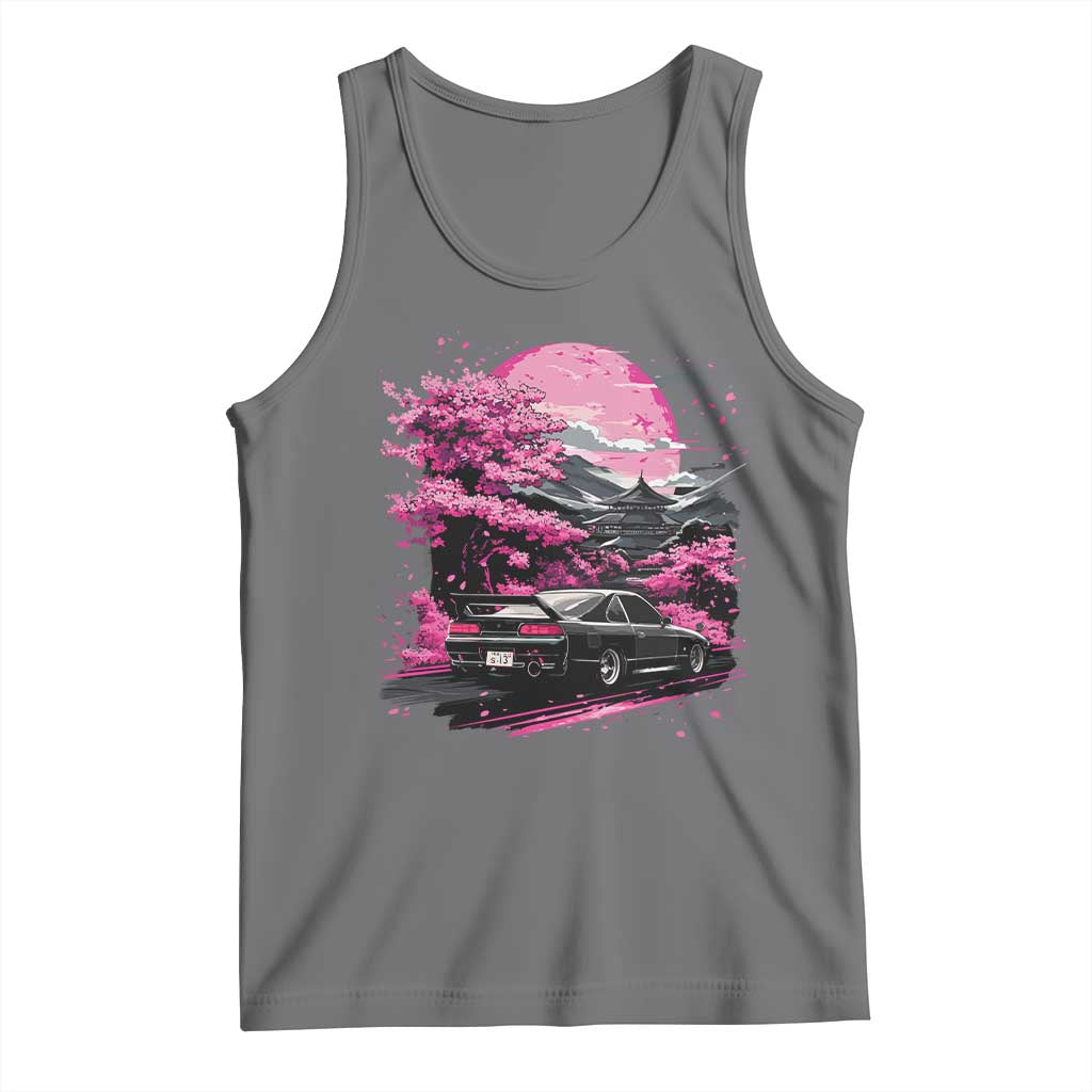 JDM Japanese Tank Top Tokyo Japan Drift Race Car Mount Fuji Cherry Blossom Sakura - Wonder Print Shop
