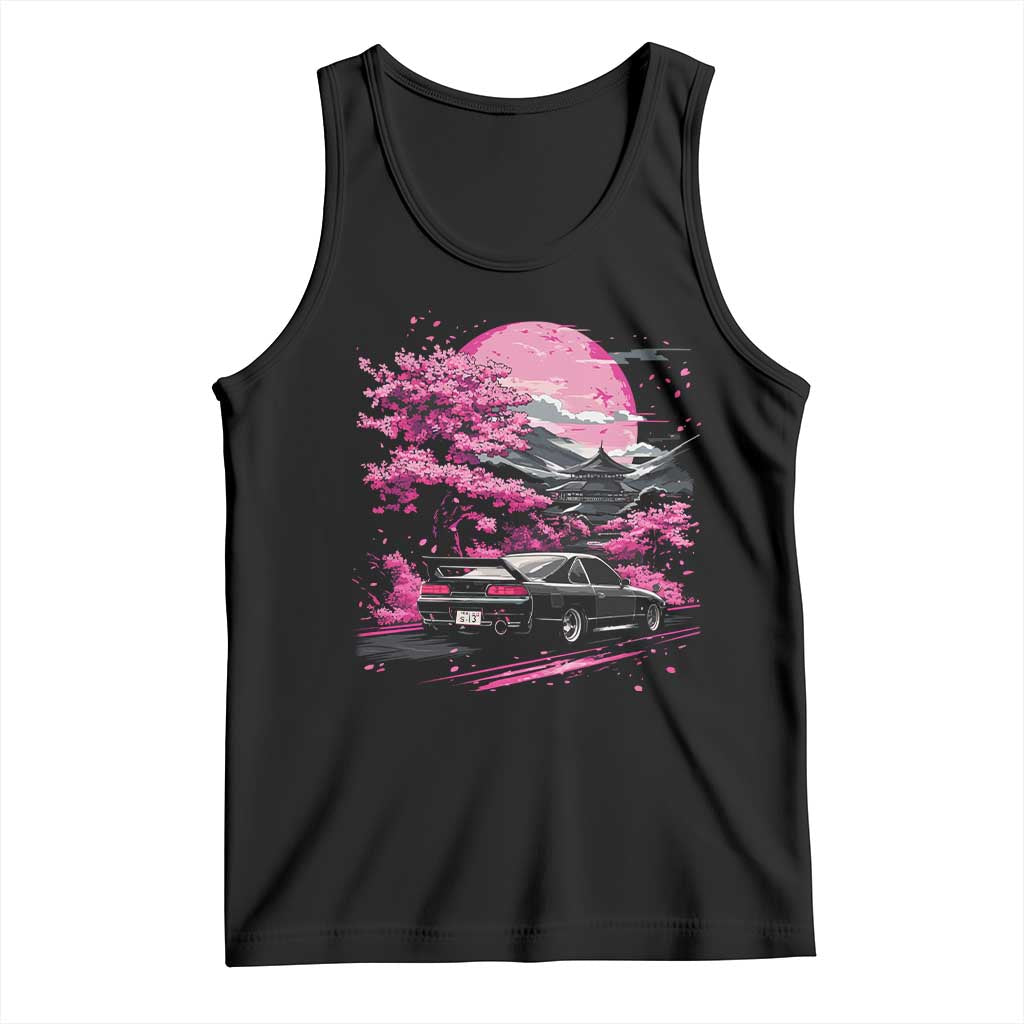 JDM Japanese Tank Top Tokyo Japan Drift Race Car Mount Fuji Cherry Blossom Sakura - Wonder Print Shop