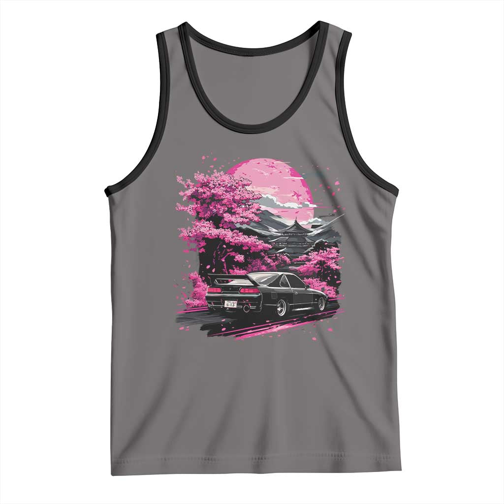 JDM Japanese Tank Top Tokyo Japan Drift Race Car Mount Fuji Cherry Blossom Sakura - Wonder Print Shop