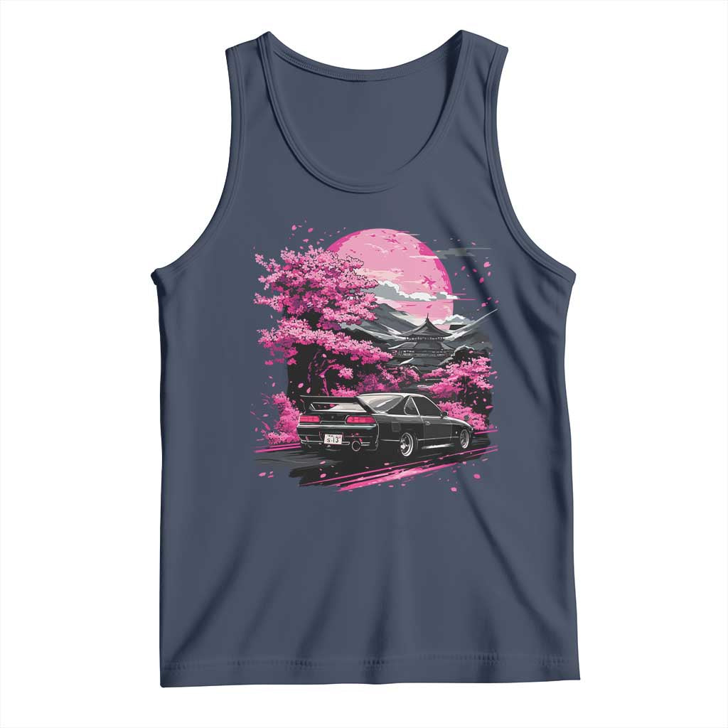 JDM Japanese Tank Top Tokyo Japan Drift Race Car Mount Fuji Cherry Blossom Sakura - Wonder Print Shop