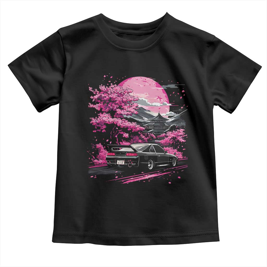 JDM Japanese Toddler T Shirt Tokyo Japan Drift Race Car Mount Fuji Cherry Blossom Sakura - Wonder Print Shop