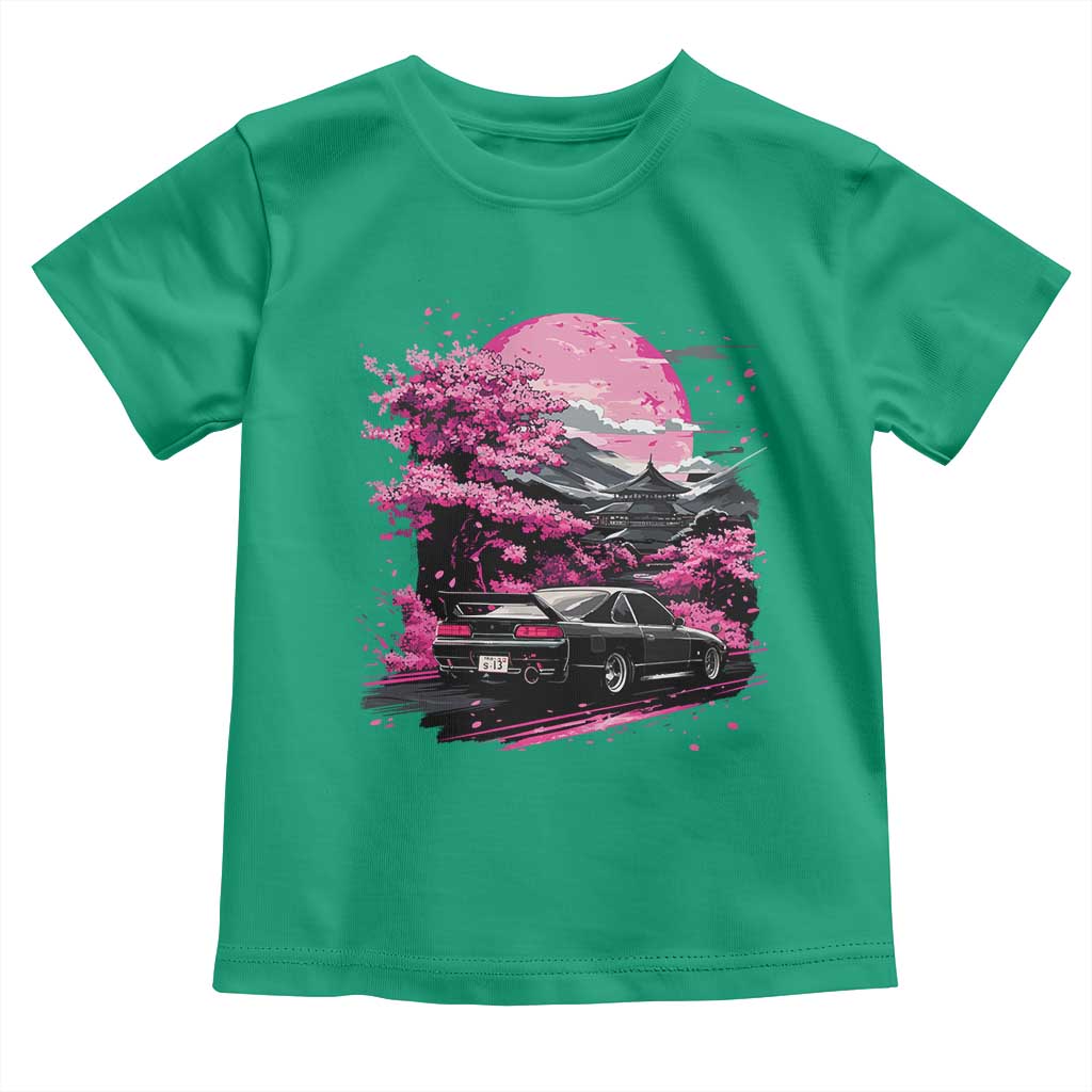 JDM Japanese Toddler T Shirt Tokyo Japan Drift Race Car Mount Fuji Cherry Blossom Sakura - Wonder Print Shop