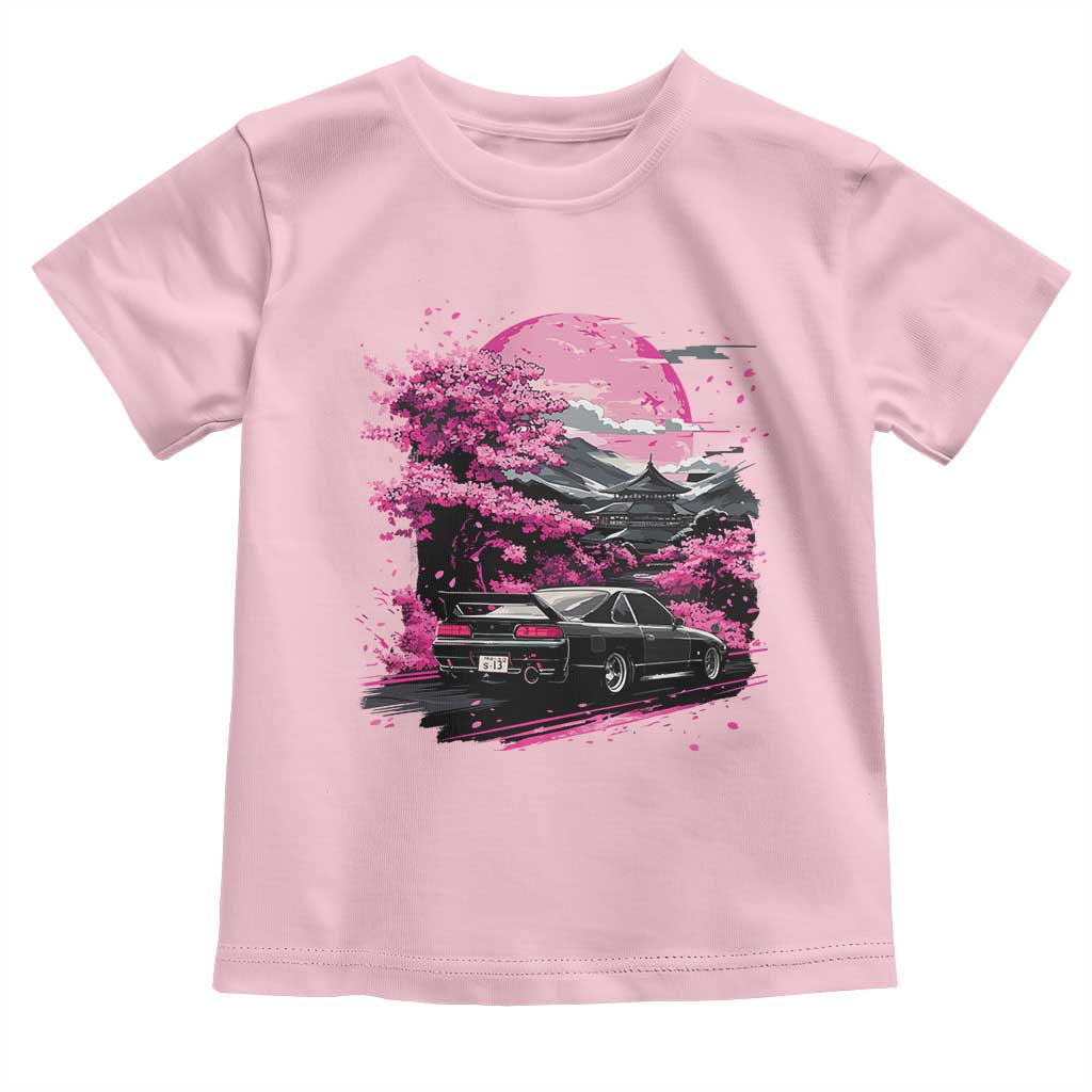 JDM Japanese Toddler T Shirt Tokyo Japan Drift Race Car Mount Fuji Cherry Blossom Sakura TS10