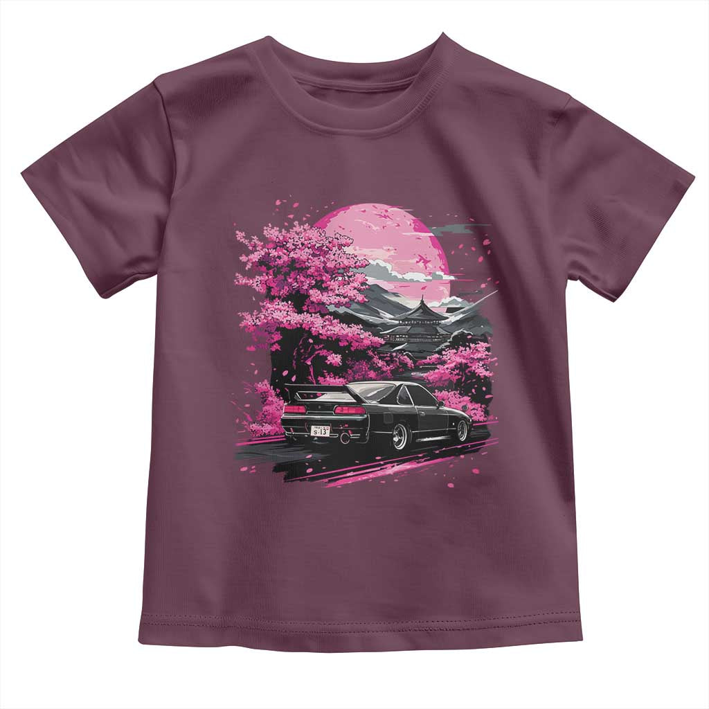 JDM Japanese Toddler T Shirt Tokyo Japan Drift Race Car Mount Fuji Cherry Blossom Sakura - Wonder Print Shop