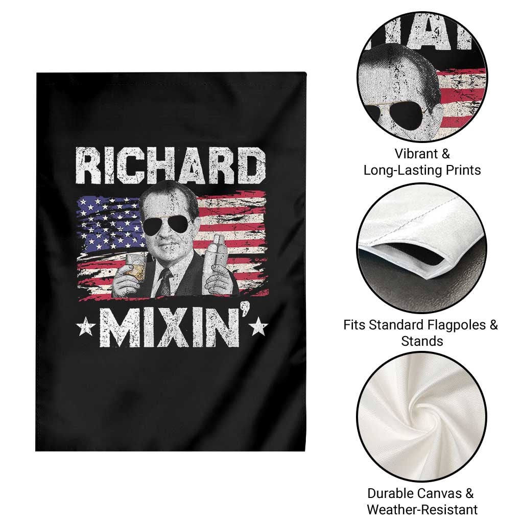 Funny 4th of July Richard Nixon Mixin Garden Flag Patriotic Bartender American Flag - Wonder Print Shop