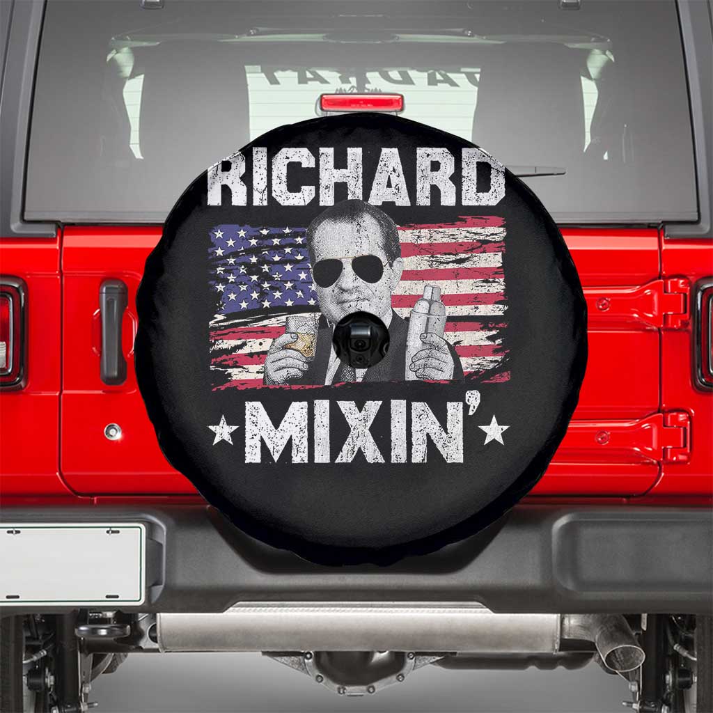 Funny 4th of July Richard Nixon Mixin Spare Tire Cover Patriotic Bartender American Flag - Wonder Print Shop