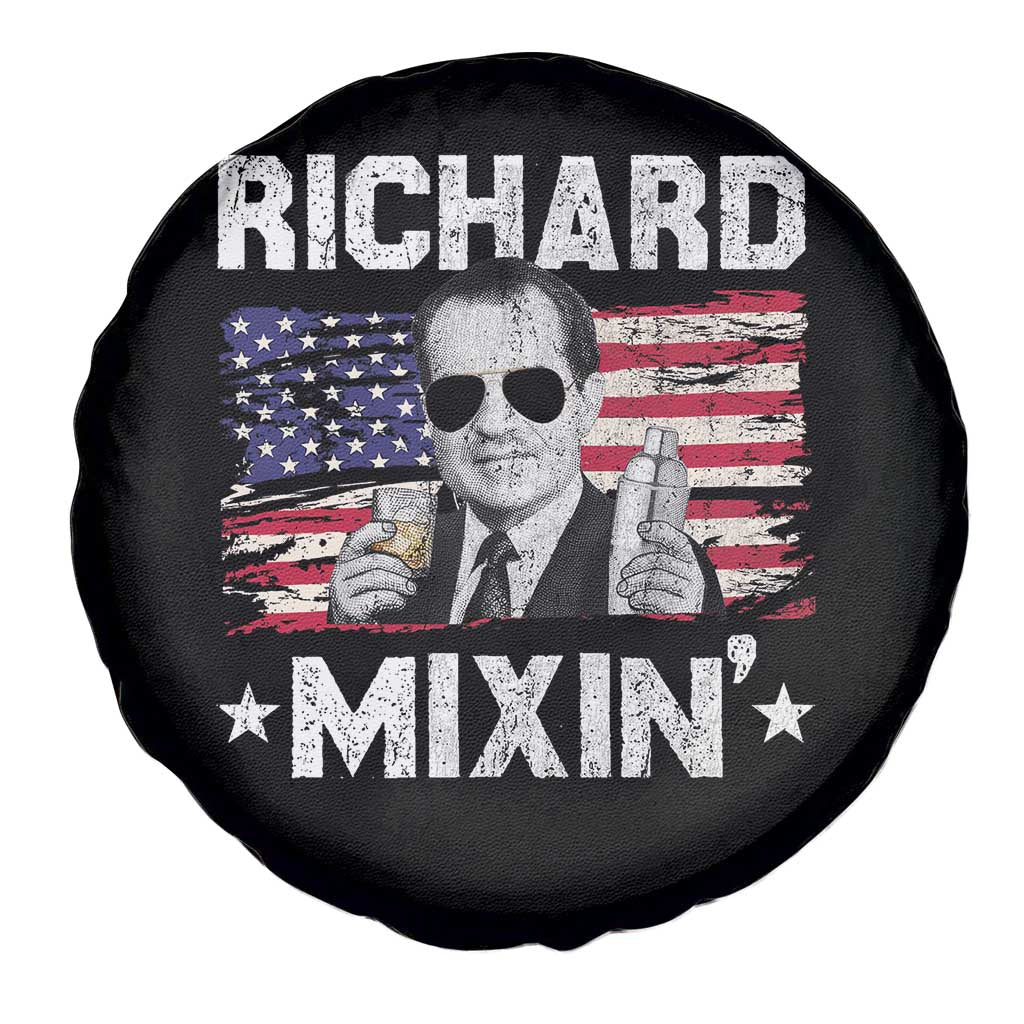 Funny 4th of July Richard Nixon Mixin Spare Tire Cover Patriotic Bartender American Flag - Wonder Print Shop