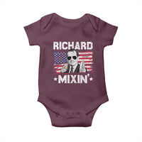 Funny 4th of July Richard Nixon Mixin Baby Onesie Patriotic Bartender American Flag - Wonder Print Shop