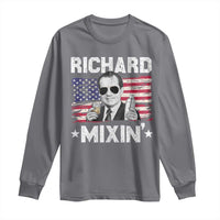 Funny 4th of July Richard Nixon Mixin Long Sleeve Shirt Patriotic Bartender American Flag - Wonder Print Shop