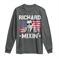 Funny 4th of July Richard Nixon Mixin Long Sleeve Shirt Patriotic Bartender American Flag - Wonder Print Shop