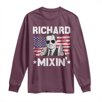 Funny 4th of July Richard Nixon Mixin Long Sleeve Shirt Patriotic Bartender American Flag - Wonder Print Shop