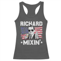 Funny 4th of July Richard Nixon Mixin Racerback Tank Top Patriotic Bartender American Flag - Wonder Print Shop