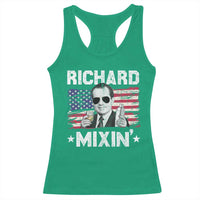 Funny 4th of July Richard Nixon Mixin Racerback Tank Top Patriotic Bartender American Flag - Wonder Print Shop
