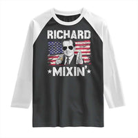 Funny 4th of July Richard Nixon Mixin Raglan Shirt Patriotic Bartender American Flag - Wonder Print Shop